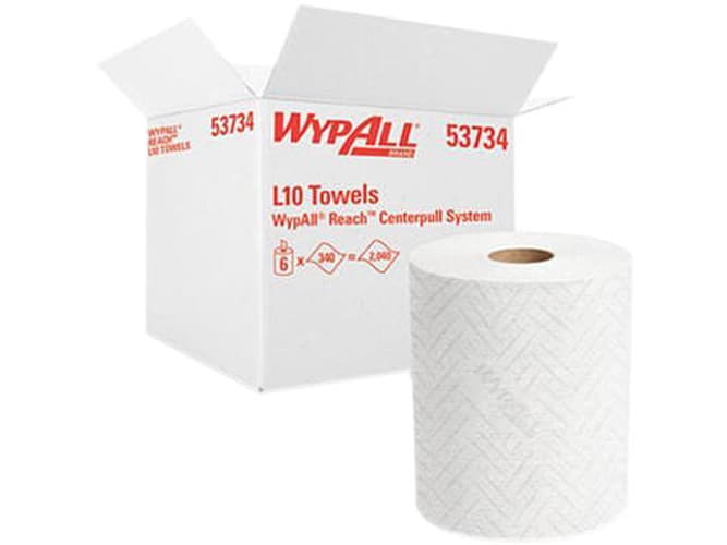 Reach System Roll Towel, 1-Ply, 11 x 7, White, 340/Roll, 6 Rolls/Case