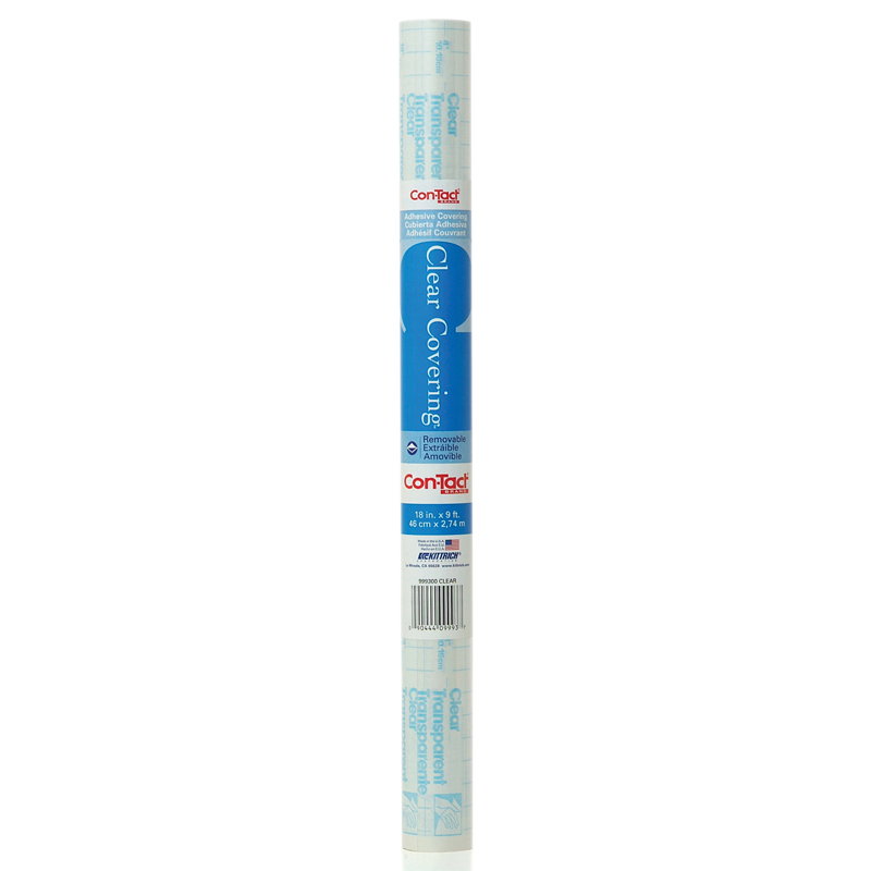 Adhesive Roll, Clear, 18" x 9 ft