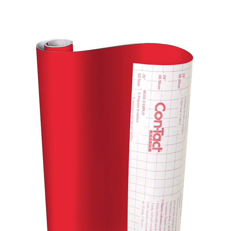 Creative Covering Adhesive Covering, Red, 18" x 16 ft