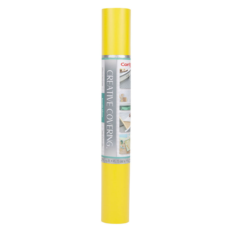 Creative Covering Adhesive Covering, Yellow, 18" x 50 ft