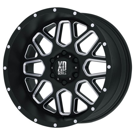 KMC XD SERIES XD820 GRENADE SATIN BLK BLK W/MILLED SPOKES 20x9 6X5.5 bp 5.00 b/s