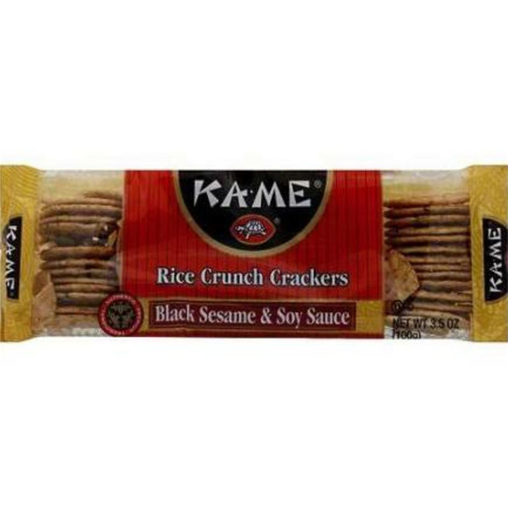 Ka-Me Rice Crunch Cracker Black Sesame & Soy Sauce (12x3.5Oz)