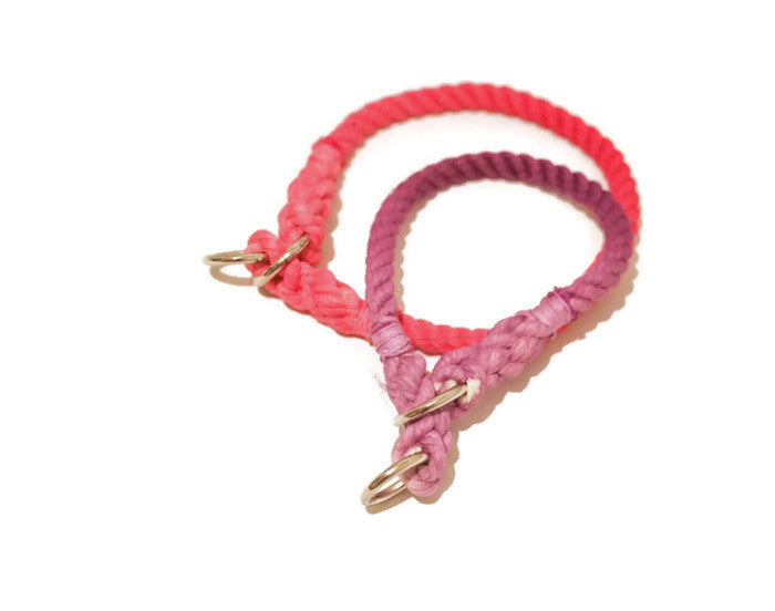 Rope Dog Collar - 15 inches Ombre