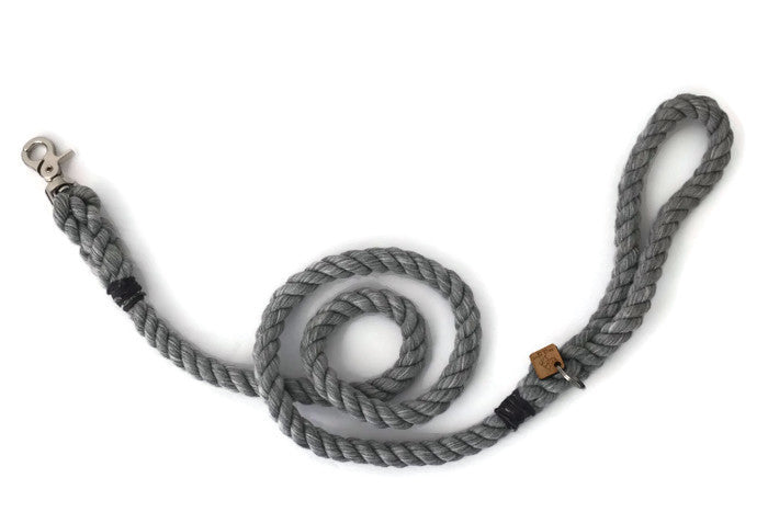Rope Dog Leash - 6 ft Grey