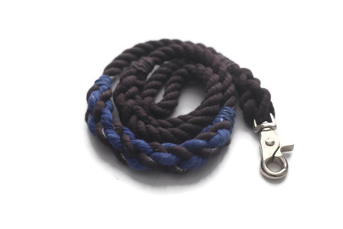 Rope Dog Leash - Traffic Lead (2 ft) Thin Blue Line