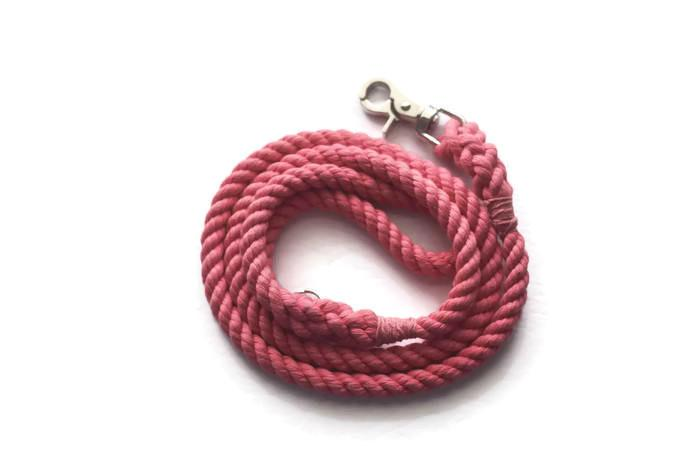 Single Color Rope Dog Leash - 6 ft Pink