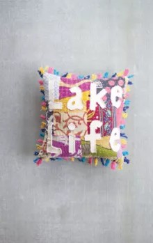 Lake Life - Kantha Pillow