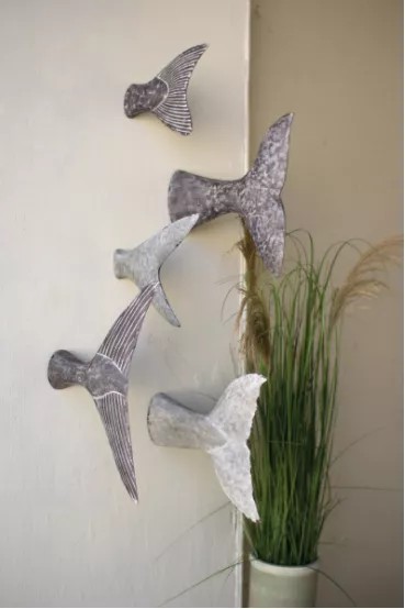 Set Of Five Fish Tale Wall Sculptures