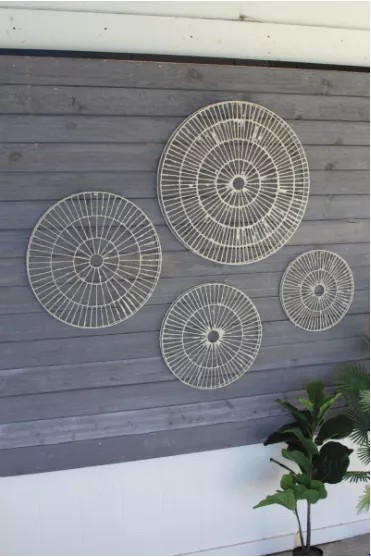 Set Of Four Hand Made Paper Discs Wall Art