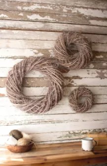 Set Of Three Vine Christmas Wreaths