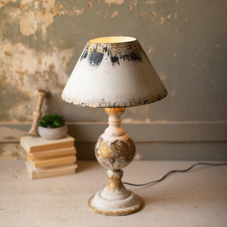 Table Lamp With Painted Metal Shade
