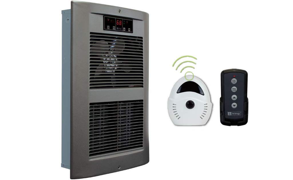 King Electric LPW ECO2S Electronic 2-Stage Wall Heater w/ Remote, 4500W / 240V, Satin Nickel