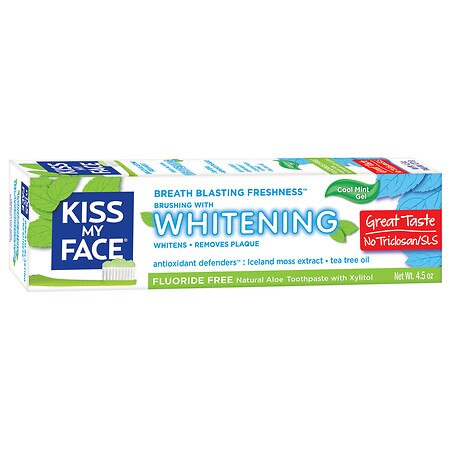Kiss My Face Toothpaste Whitening Fluoride Free Gel 45 Oz