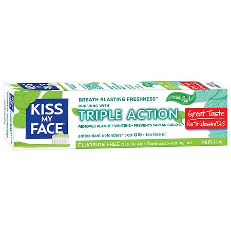 Kiss My Face Toothpaste Triple Action Fluoride Free Gel 45 Oz