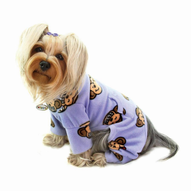 Silly Monkey Fleece Turtleneck Pajamas - Large Lavender