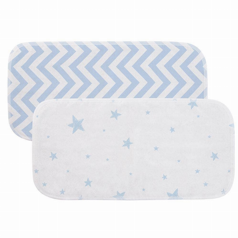 Burp Pads Flannel 2Pk - Blue Chevron / Blue Star