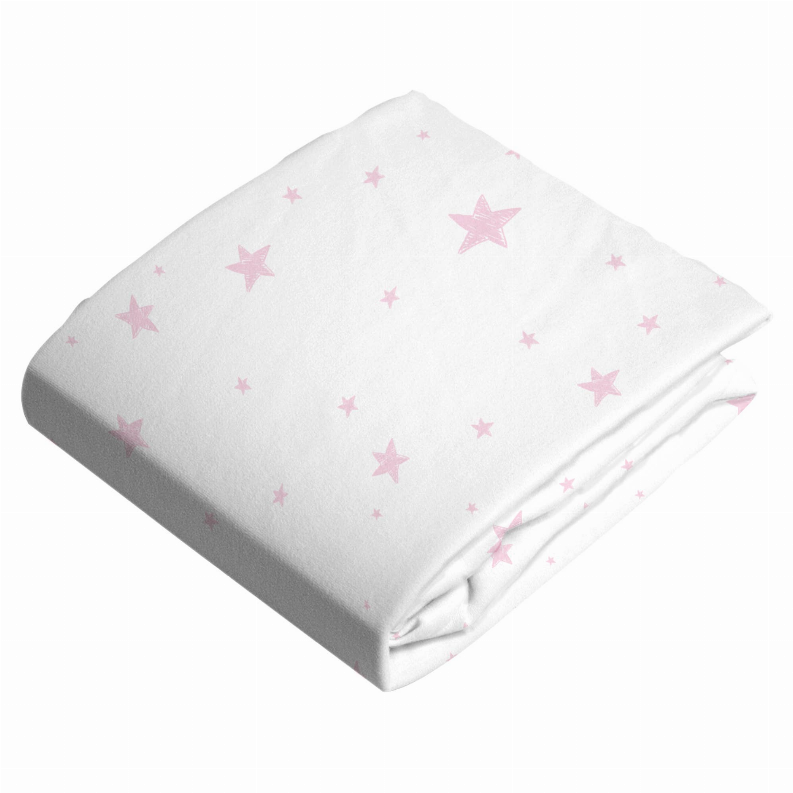 Change Pad Flannel Sheet - Pink Scribble Star