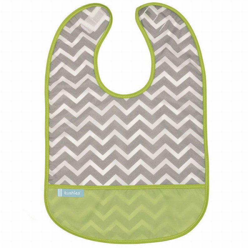 Cleanbib - 12M Plus Chevron Green Print