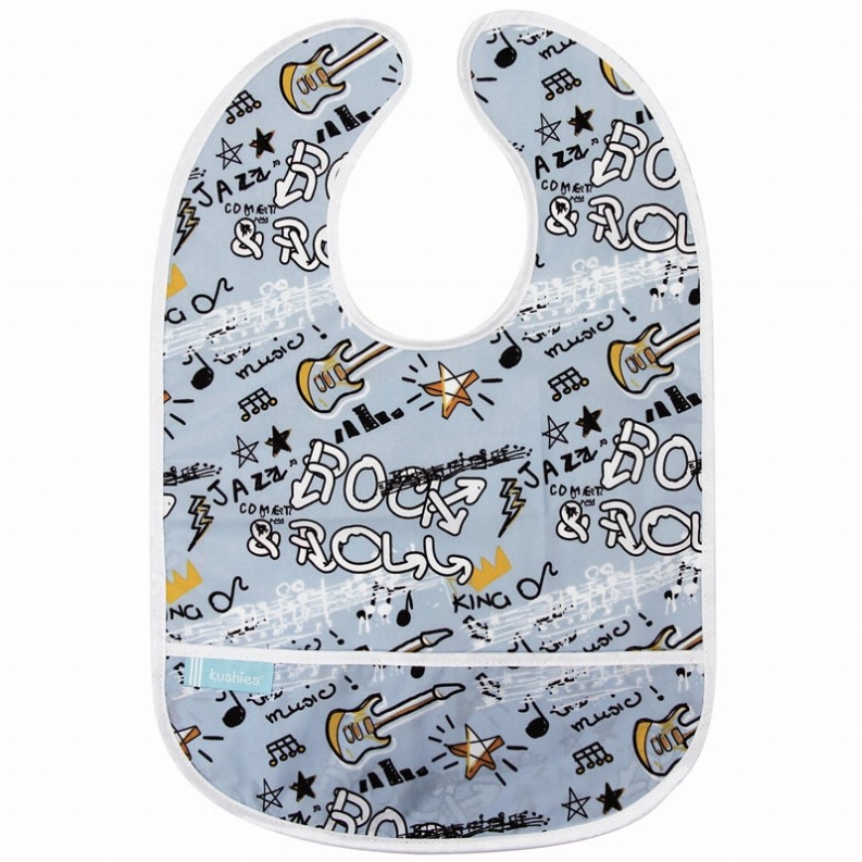 Cleanbib Waterproof Bib - 12M Plus Blue Rock Graffiti Print