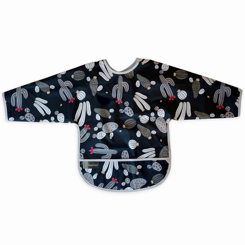 Cleanbib Wp Bib W/Slvs - 12-24m Black Cactus Print