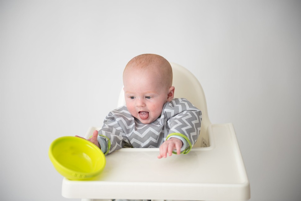 Cleanbib Wp Bib W/Slvs - 2-4yrs Green Chevron Print