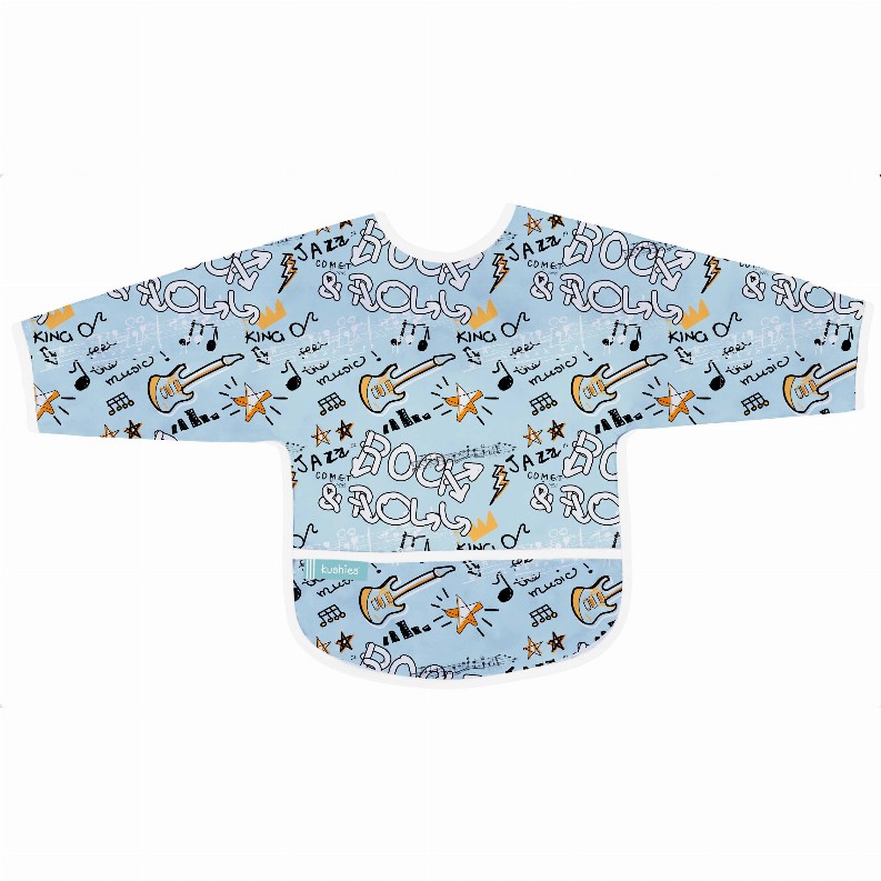 Cleanbib Wp Bib W/Slvs - 6-12m Rock Graffiti Print