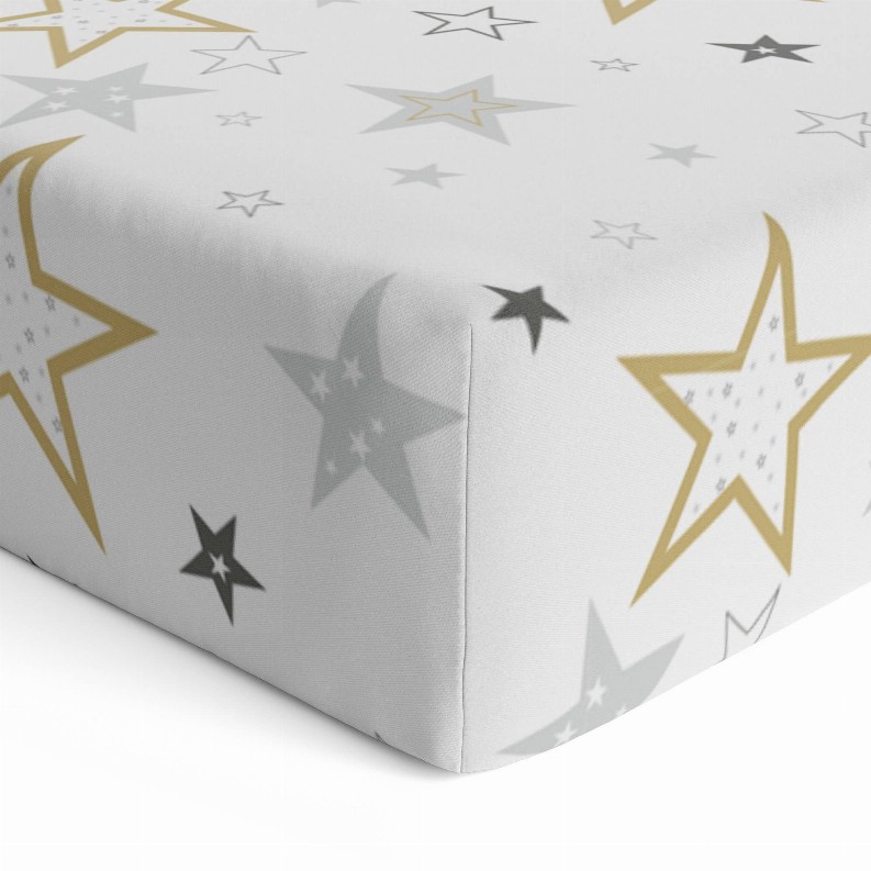 Crib Sheet Percale - Multi Golden Star