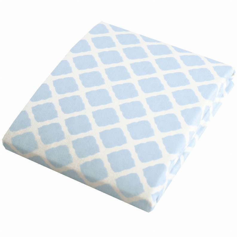 Fitted Change Pad Sheet - Blue Lattice