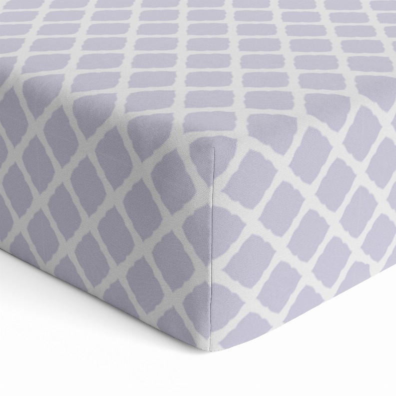 Fitted Crib Sheet - Lilac Lattice