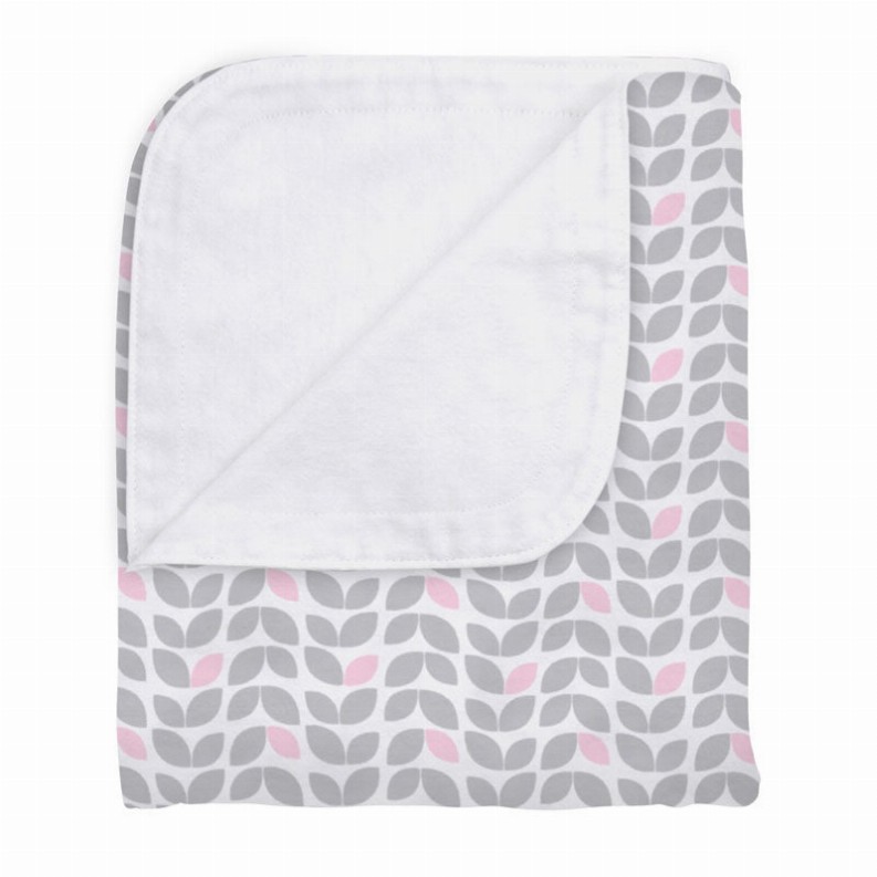 Flannel | Reversible Crib Blanket - 42x44 Grey Petal