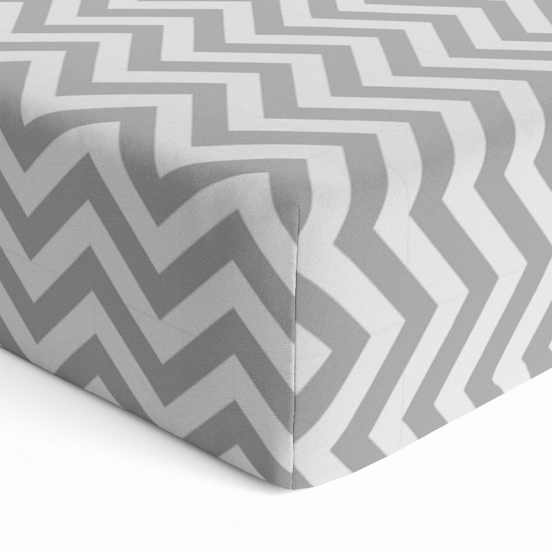 Flannel Mini Crib Sheet  Chevron1