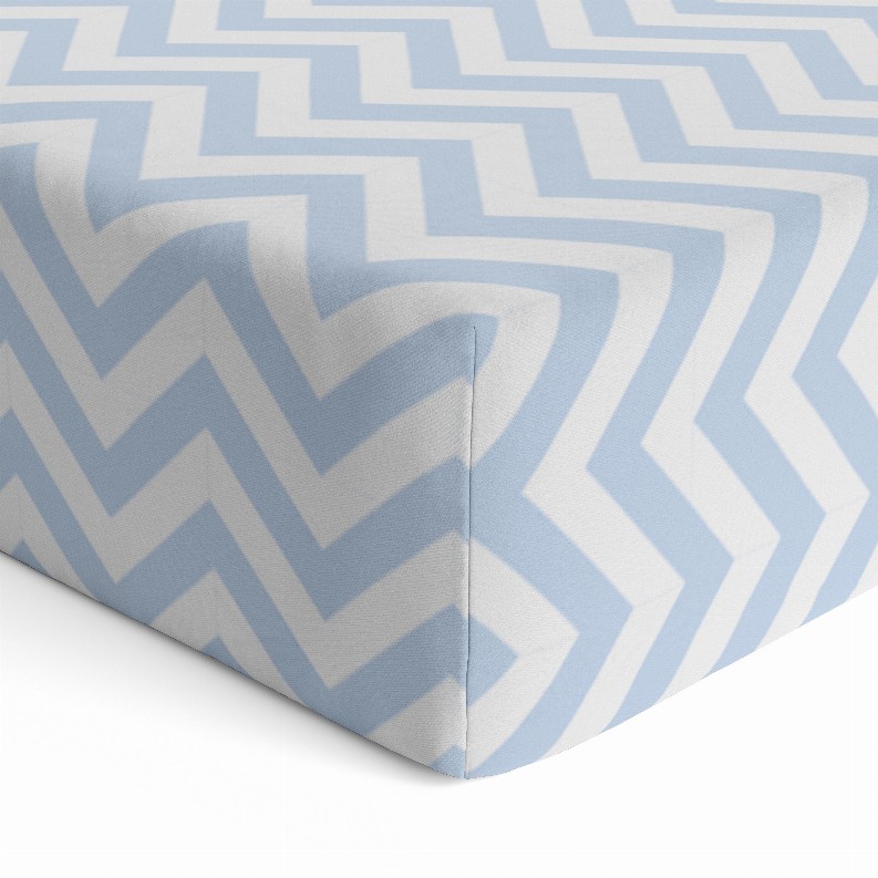 Flannel Toddler Bedding Set - Blue Chevron