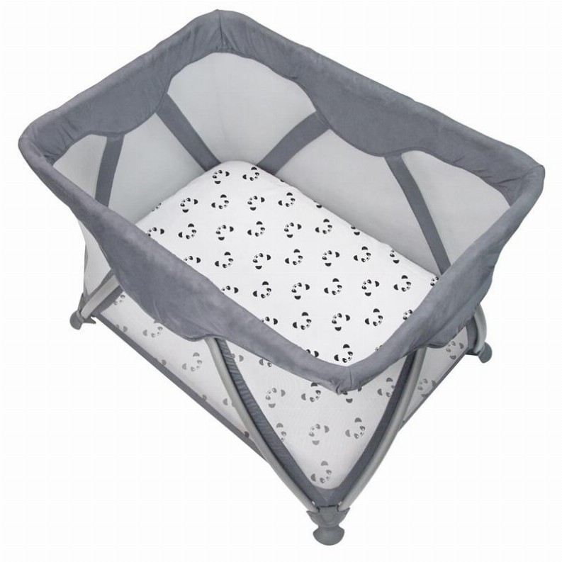 Portable Play Pen Sheet - Pandas Black & White