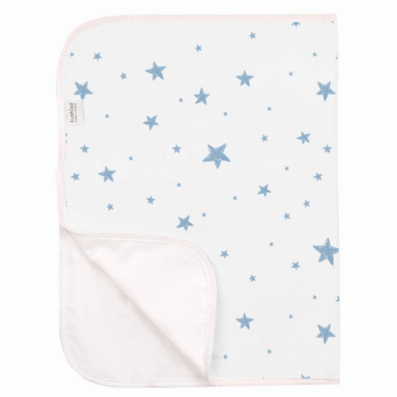 Terry | Portable Changing Pad - Blue Scribble Star