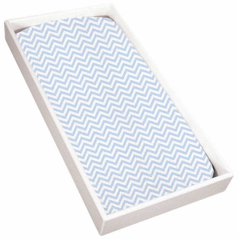 Terry Change Pad Sheet - Blue Chevron