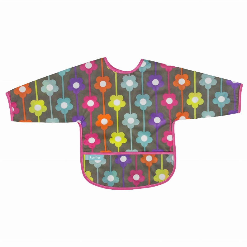 W Clean Bib With Sleeved - 2-4yrs Daisies Print