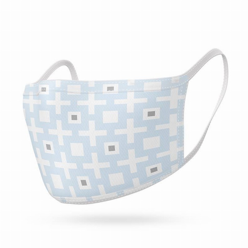 Washable Mask - Blue Squares1