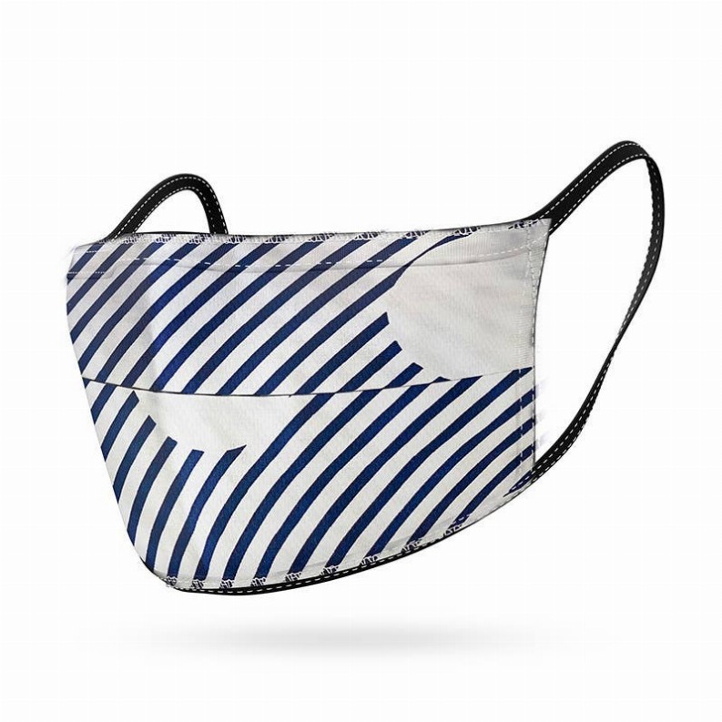 Washable Mask - Navy Angle Stripe