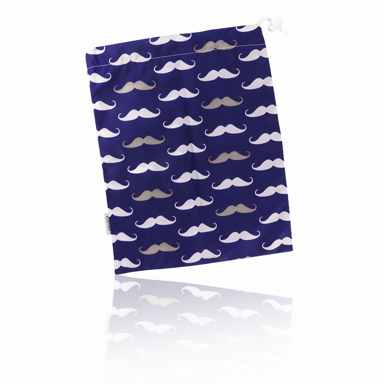 Waterproof | Laundry Bag - Navy Moustache Print