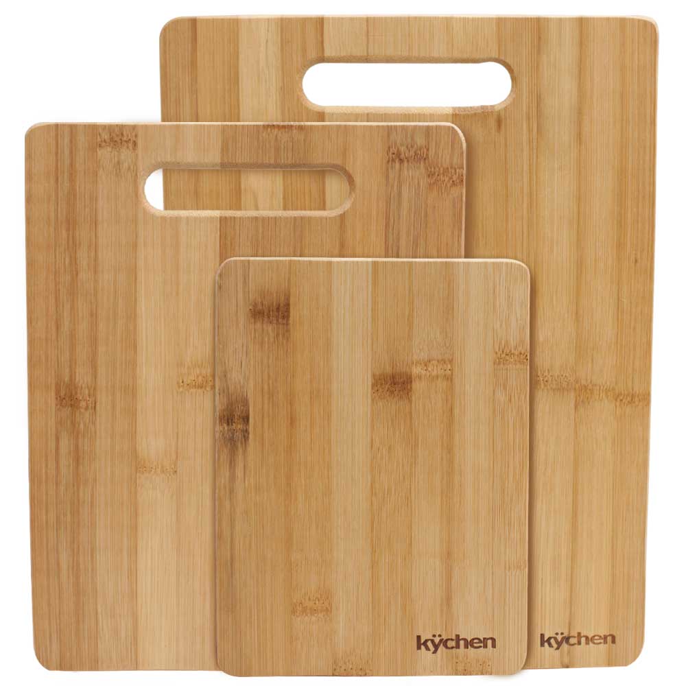 Natural Bamboo 3 Piece Cutting Board Set