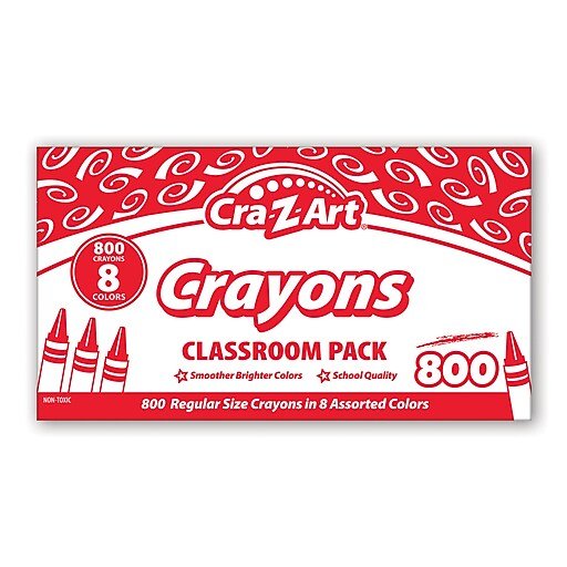 Crayon Classroom Pack, 8 Color, Box of 800