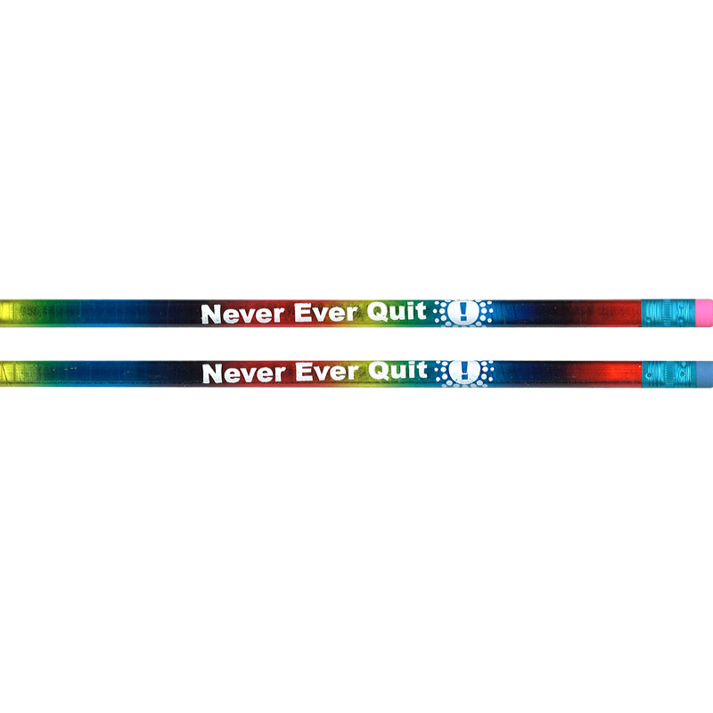 Never, Ever Quit Pencils, 12 Per Pack, 12 Packs