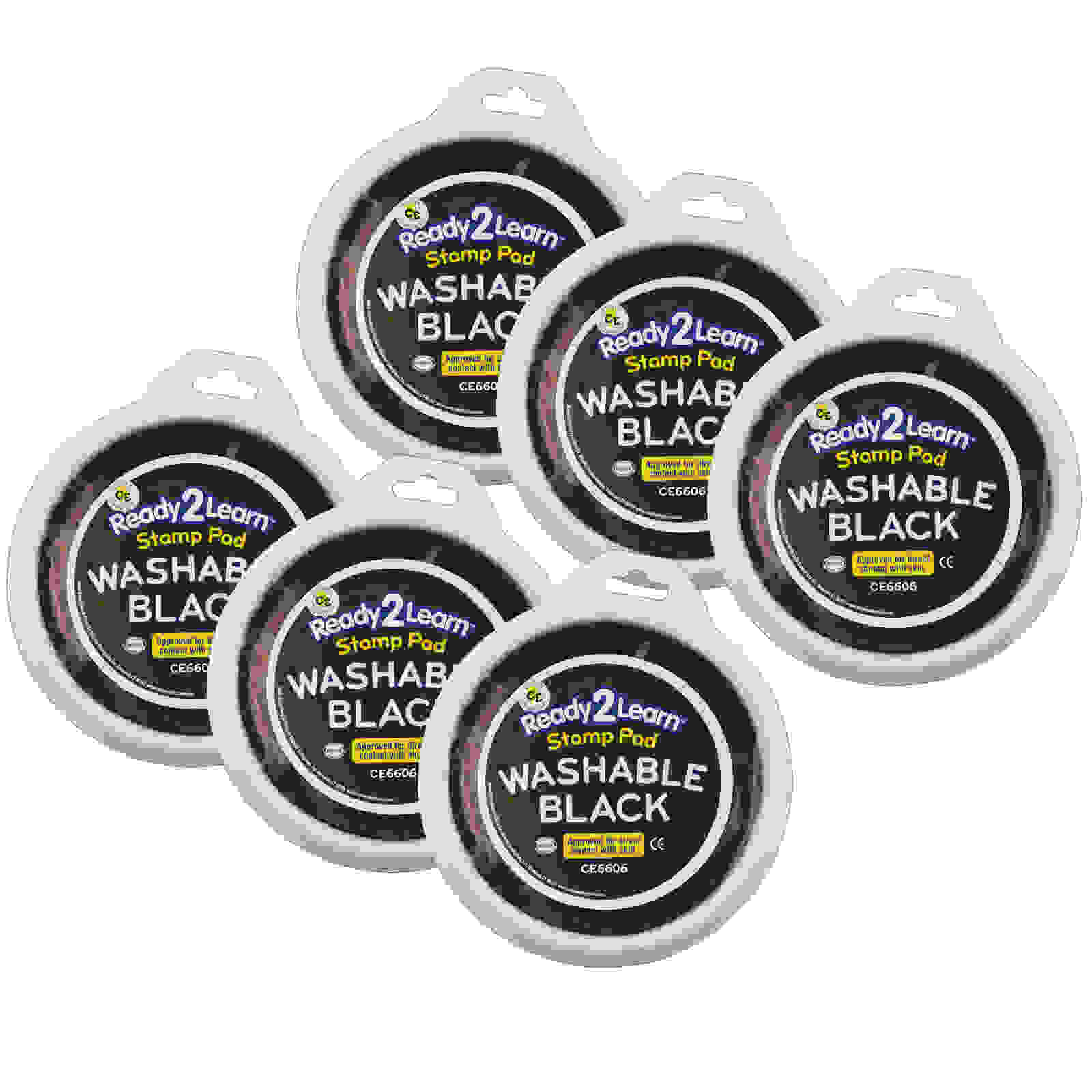 Ready2Learn Jumbo Washable Stamp Pad, Black, Pack of 6