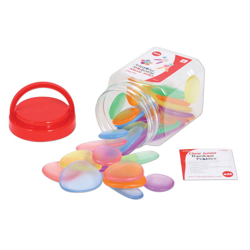 Junior Rainbow Pebbles - Transparent - Mini Jar - Set of 36