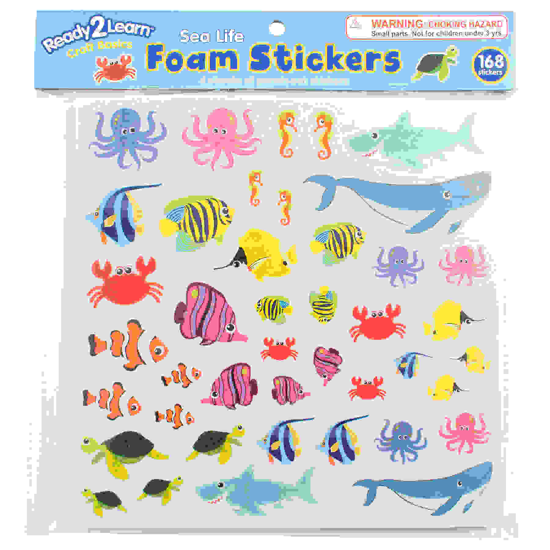 Foam Stickers, Sea Life, Pack of 168