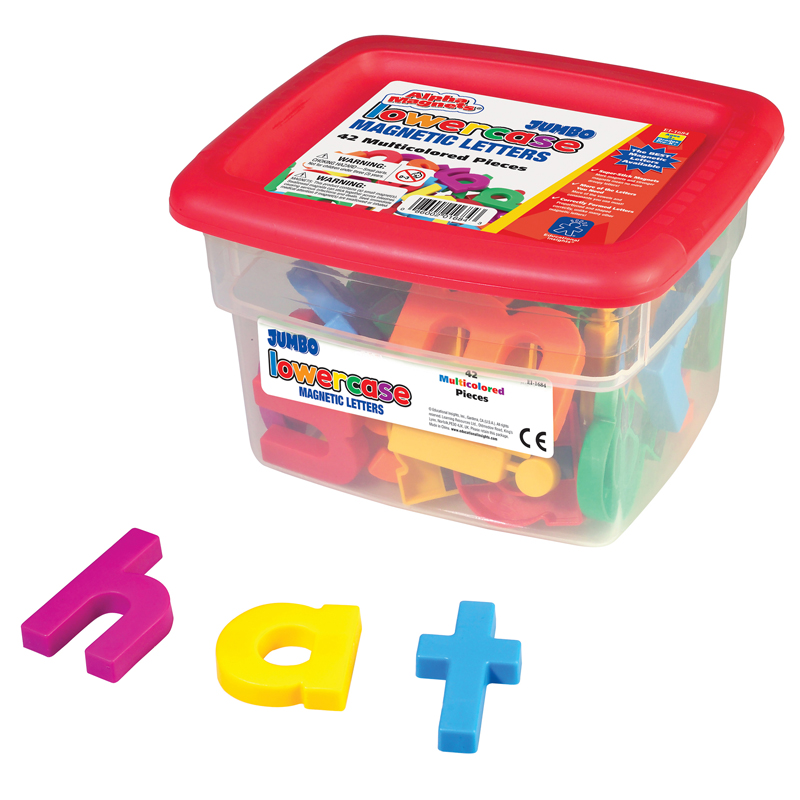 AlphaMagnets Jumbo Lowercase, Multi-Colored, 42 Pieces