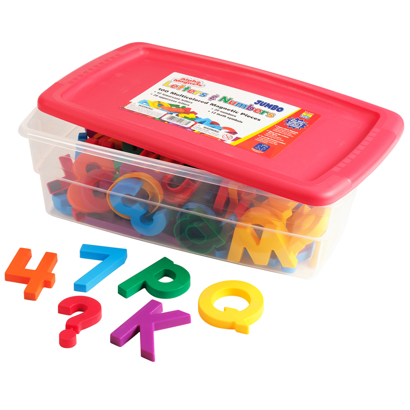 AlphaMagnets & MathMagnets, Jumbo, Multi-Colored, 100 Pieces