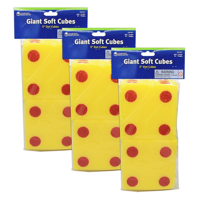 Giant Soft Dot Cubes Set, 2 Per Pack, 3 Packs