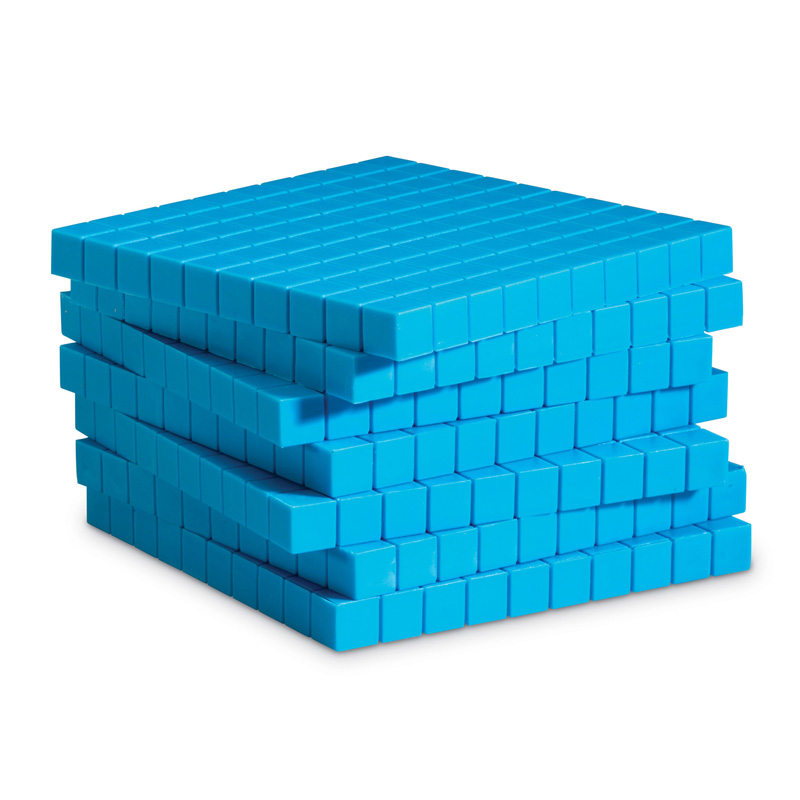 Blue Plastic Base Ten Flat Set, Pack of 10