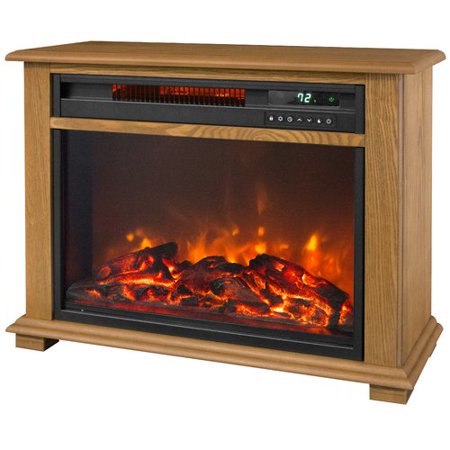 Medium Square Fireplace w/ Decorative Mantel Trim